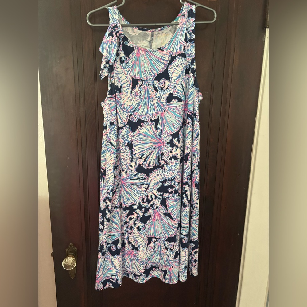 Lilly Pulitzer Blue Asymmetrical Sundress Sleeveless Resort Wear